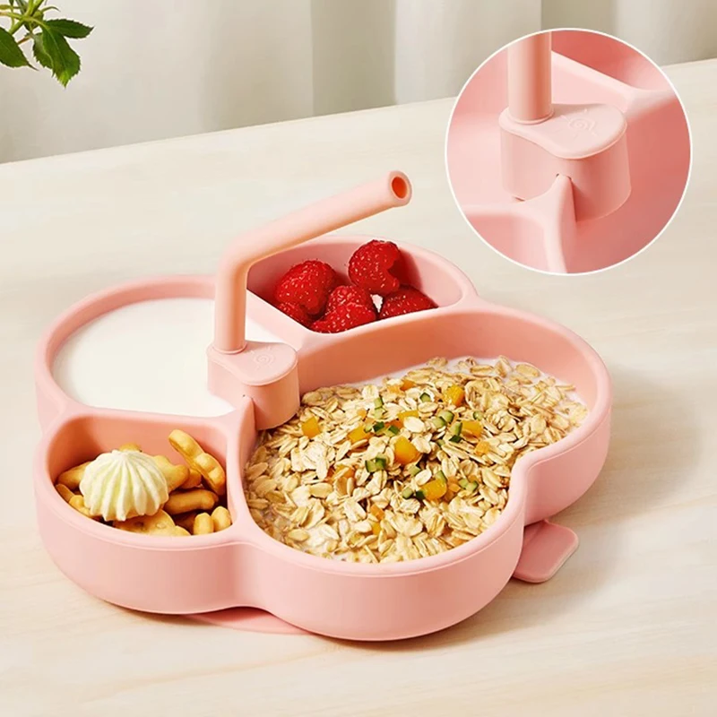 

Silicone Tableware Set Children Cartoon Dinner Plate Water Cup Fork Spoon Baby Auxiliary Food Bowl Baby Silicone Bowl