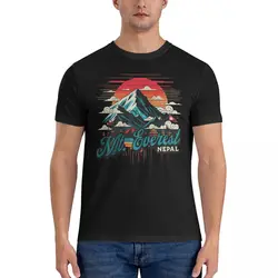 Camiseta de algodón para hombre, camisa de manga corta con cuello redondo, Estilo Vintage, del Monte Everest, montaña, Nepal, novedad