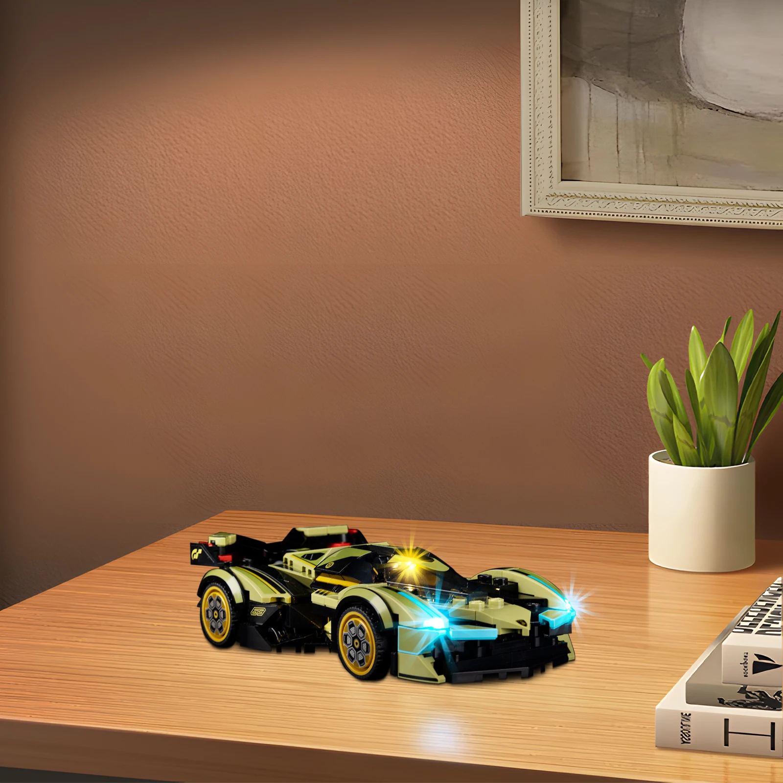 LED-Lichtset ohne Modell, geeignet für LEGO Speed Champions Lamborghini Lambo V12 Vision GT Supersportwagen 76923 Bausteine