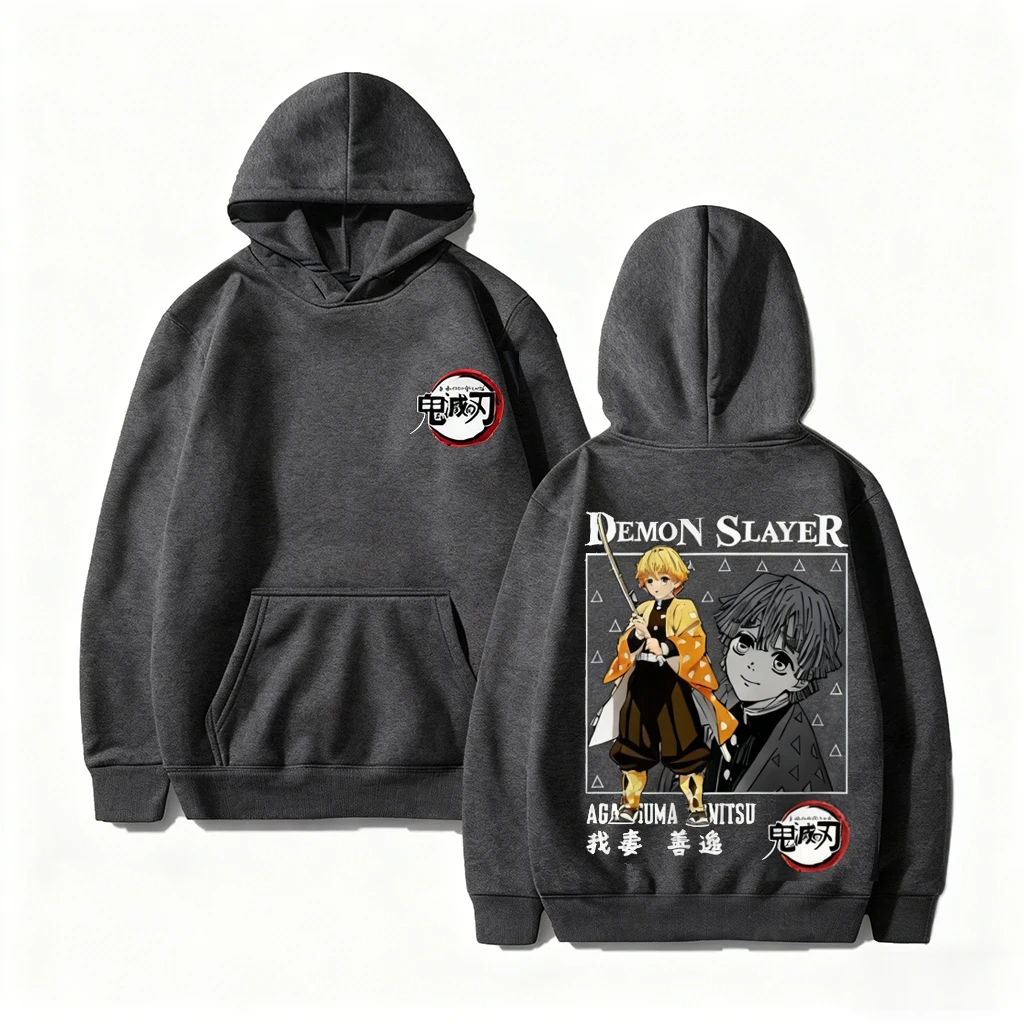 

Толстовка с капюшоном «Убийца демонов», толстовка в стиле аниме для мужчин и женщин, повседневная уличная куртка для косплея, новая осенне-зимняя куртка Agatsuma Zenitsu с графическим принтом