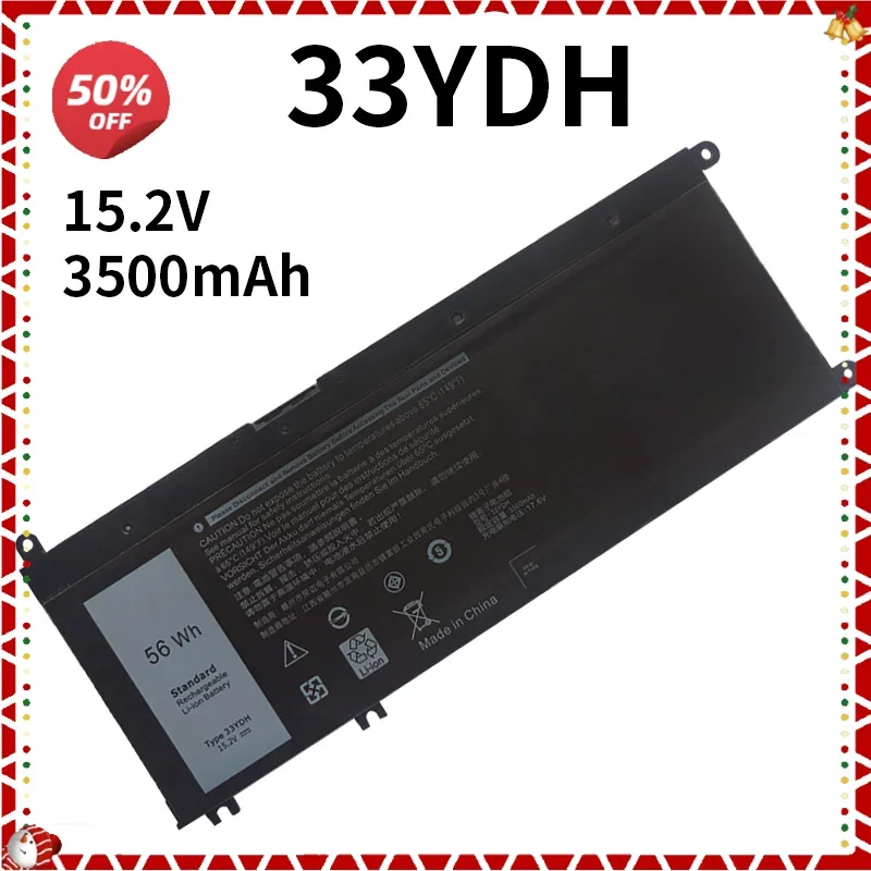 

3500mAh 56WH 33YDH Laptop Battery for DELL Inspiron 17 7778 7779 7773 15 7577 G3 15 3579 5587 17 3779 7588 P30E Series 15.2V