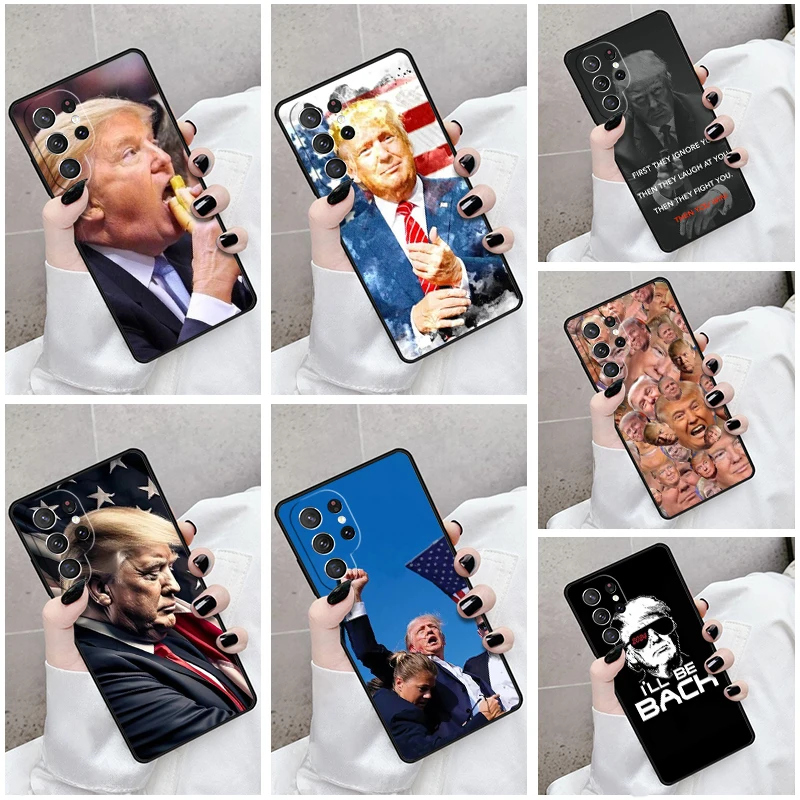 Phone Case For Samsung Galaxy S24 S23 S21fe S22 Ultra Plus Note 10 20 S8 S9 S10 Cover Donald Trump Rally 2024