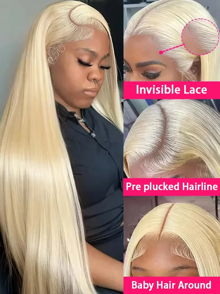 13x4 HD شفاف 613 العسل شقراء اللون الدانتيل الجبهة خصلات الشعر المستعار الإنسان للنساء الخام البرازيلي مستقيم الدانتيل شعر مستعار أمامي