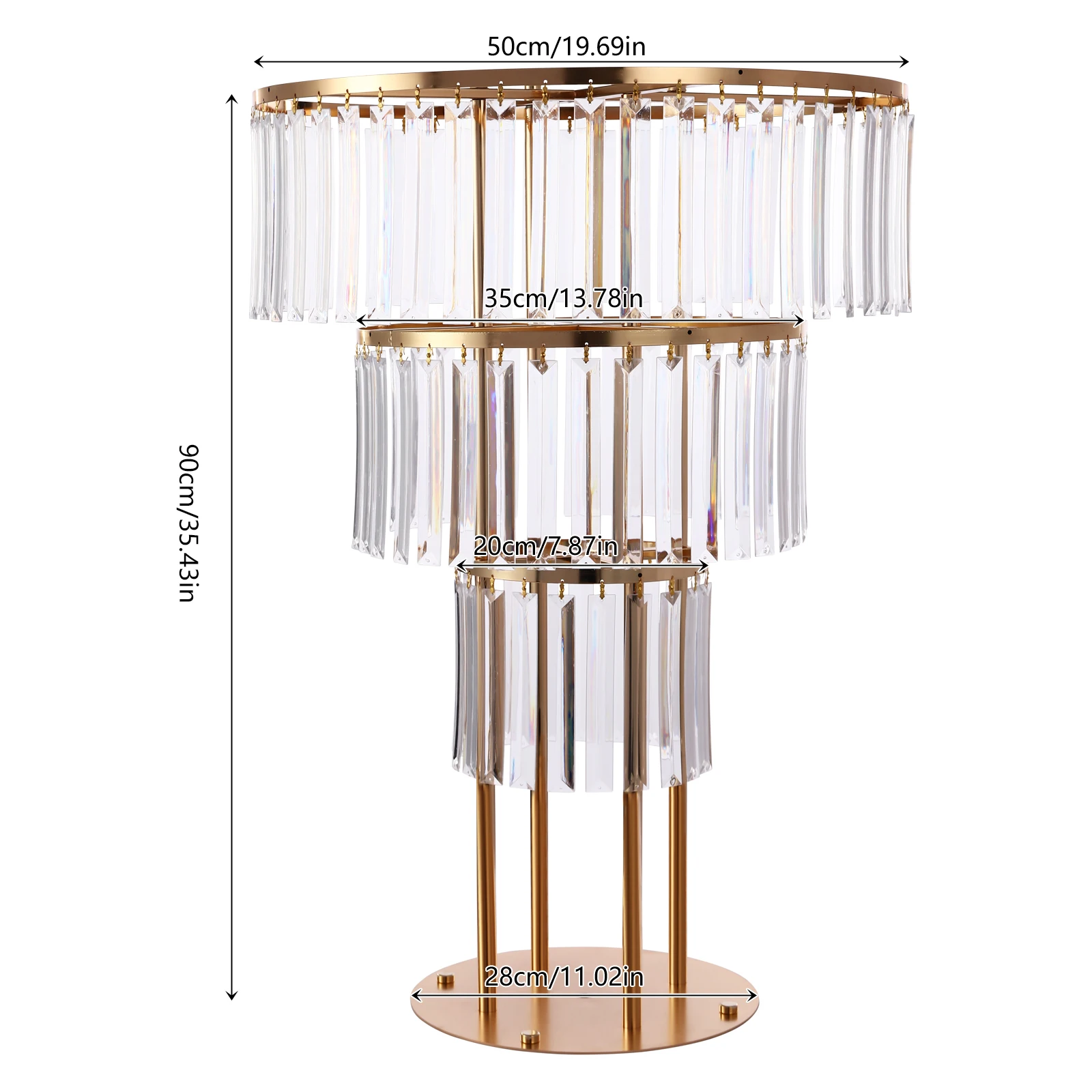 

Crystal Wedding Flower Stand – 35.43-Inch Round Display Stand for Bouquets, Balloons, and Event Decorations