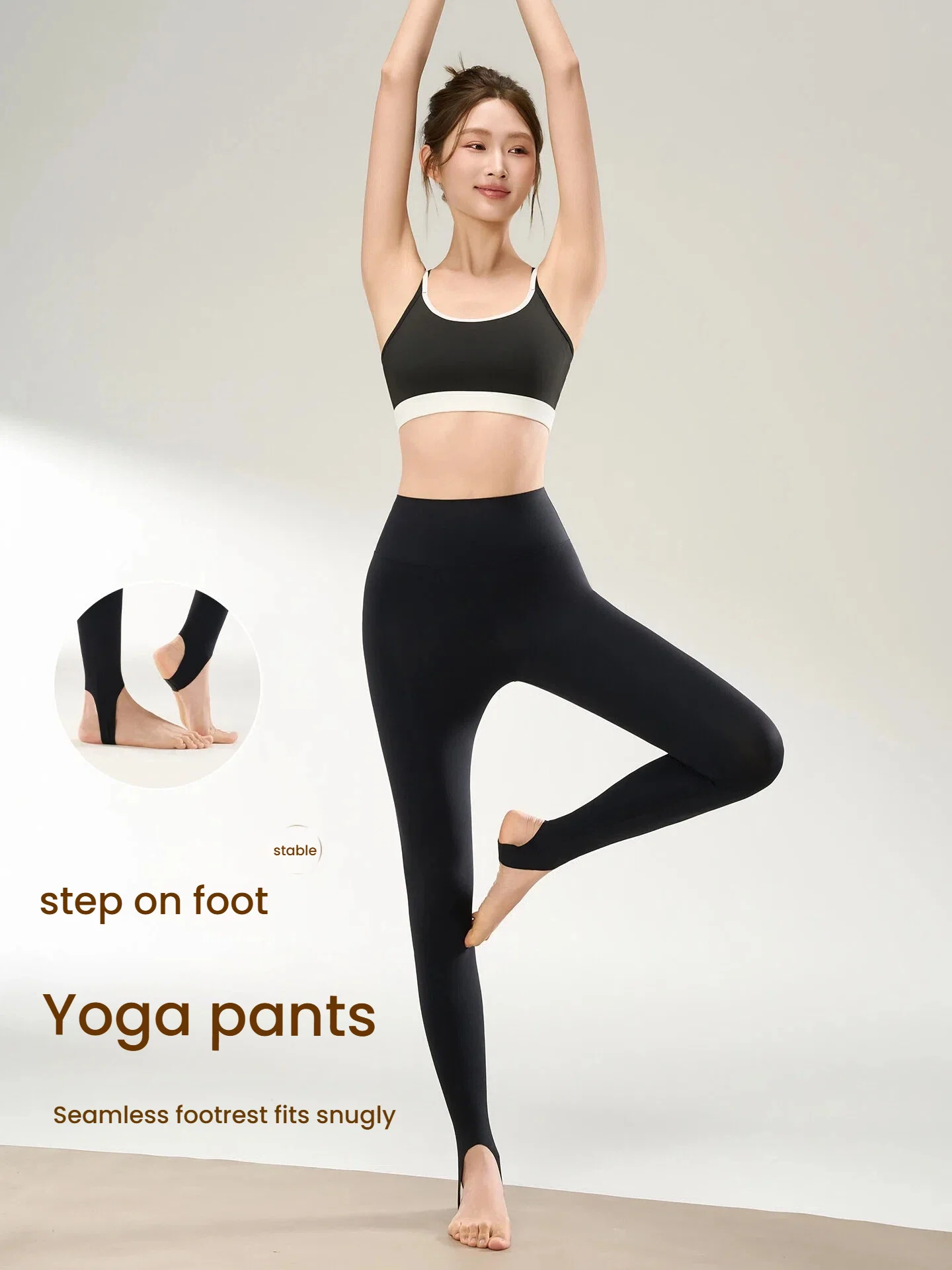 Stirrup Shark Leggings Women High Waist Tummy Control Butt Lifting Thin Summer Yoga Pants Elastic Slimming Footed Tights
