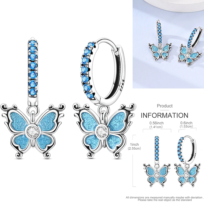925 Sterling Silber Bunte Creolen Ohrringe mit Erdbeere, Libelle, Sonnenblume, Krabbe, Mantarochen und Lebensbaum als Geburtstagsgeschenk für Frauen – Detail 30