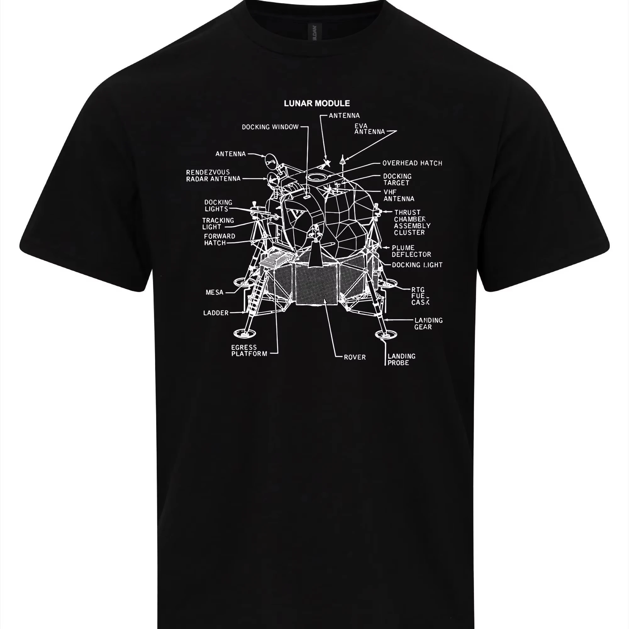 2026 New Cool Eagle Lunar Lander T-Shirt Apollo 11 Moon Landing Tee Graphic T Shirts Retro Streetwear Crew-neck Sh
