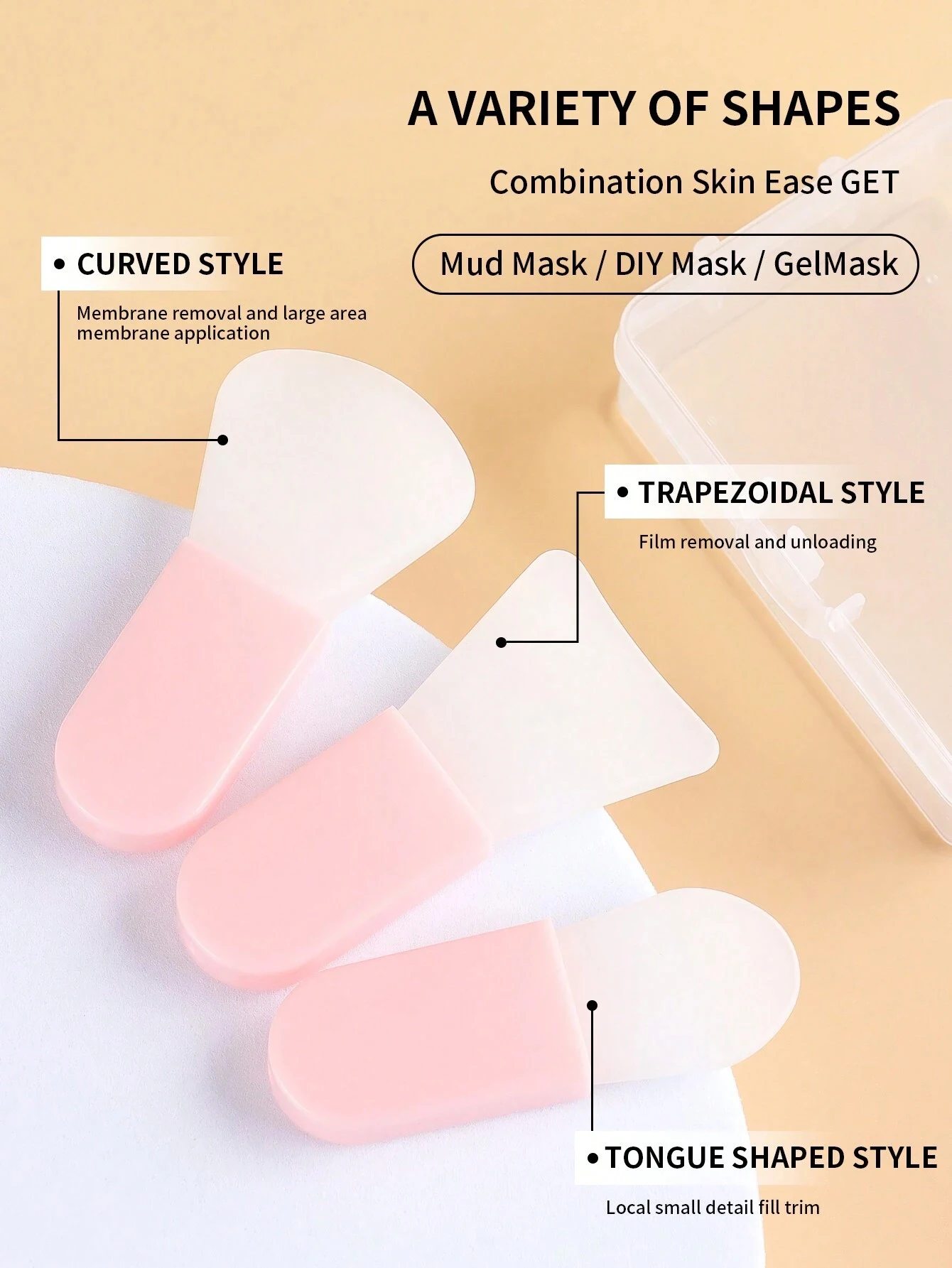 3 peças aplicador de máscara escova de silicone macio, mini espátula de maquiagem conjunto de ferramentas de beleza facial, lama facial, escova de máscara de maquiagem