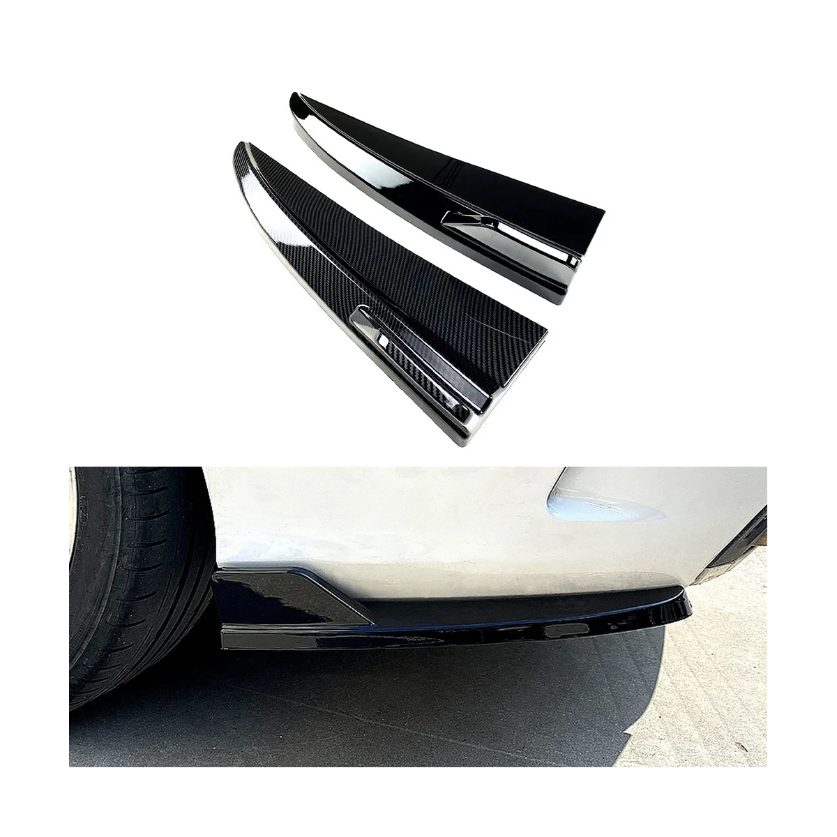 Rear Bumper Lip Spoiler Bumper Lip Rear Bar Wrap Corner Car for C-Class W205 2015-2021 C180 C200 C260 C43