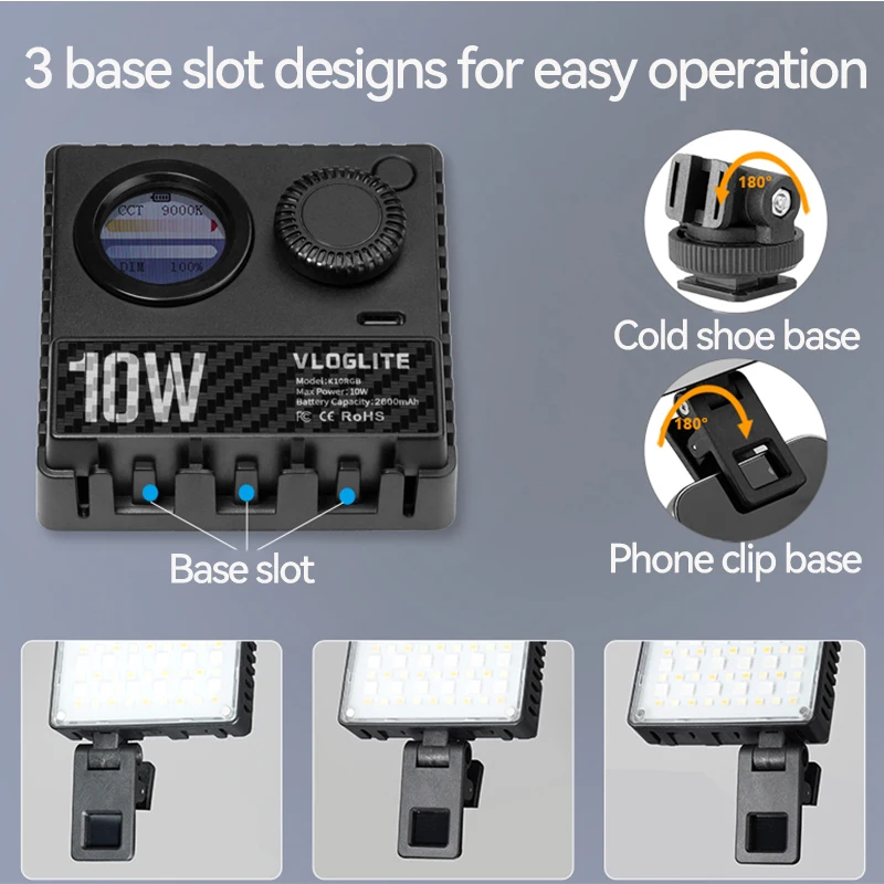 ﻿   Mini luz de preenchimento de sapata RGB LED lâmpada de atmosfera portátil para fotografia ao vivo câmera móvel com luzes de bolso ajustáveis