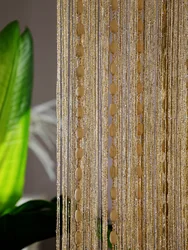 Silver lantern curtain fringe curtain decoration door curtain woolly ball curtain 1Pc