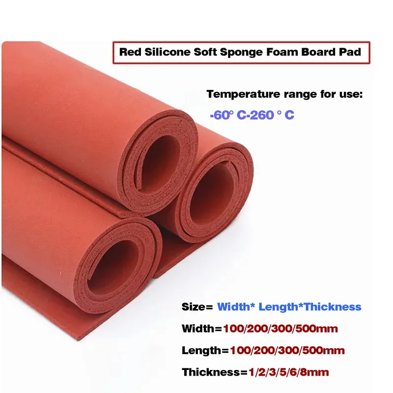 

Red Silicone Pad Soft Sponge Foam Board For Laminating Machine High Temperature Resistant
