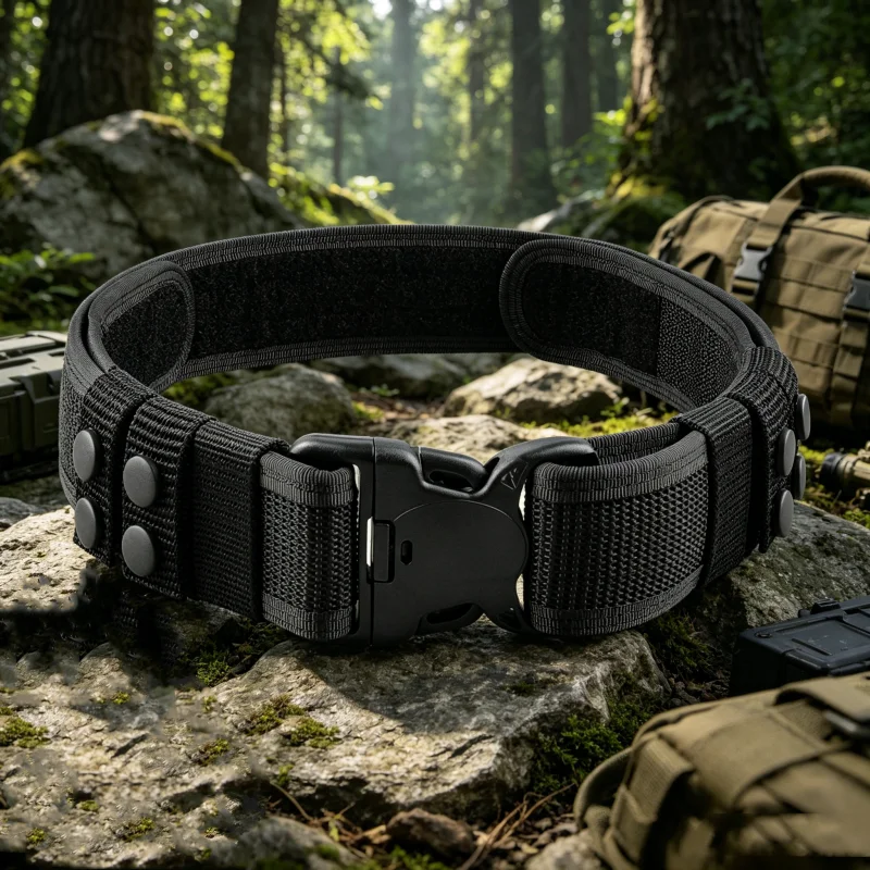 5cm Wider Buckle Belt for Men, Military Training Outdoor Nylon Leather Belt, Casual Sport Multi-functional Canvas Pants Belt, Tr