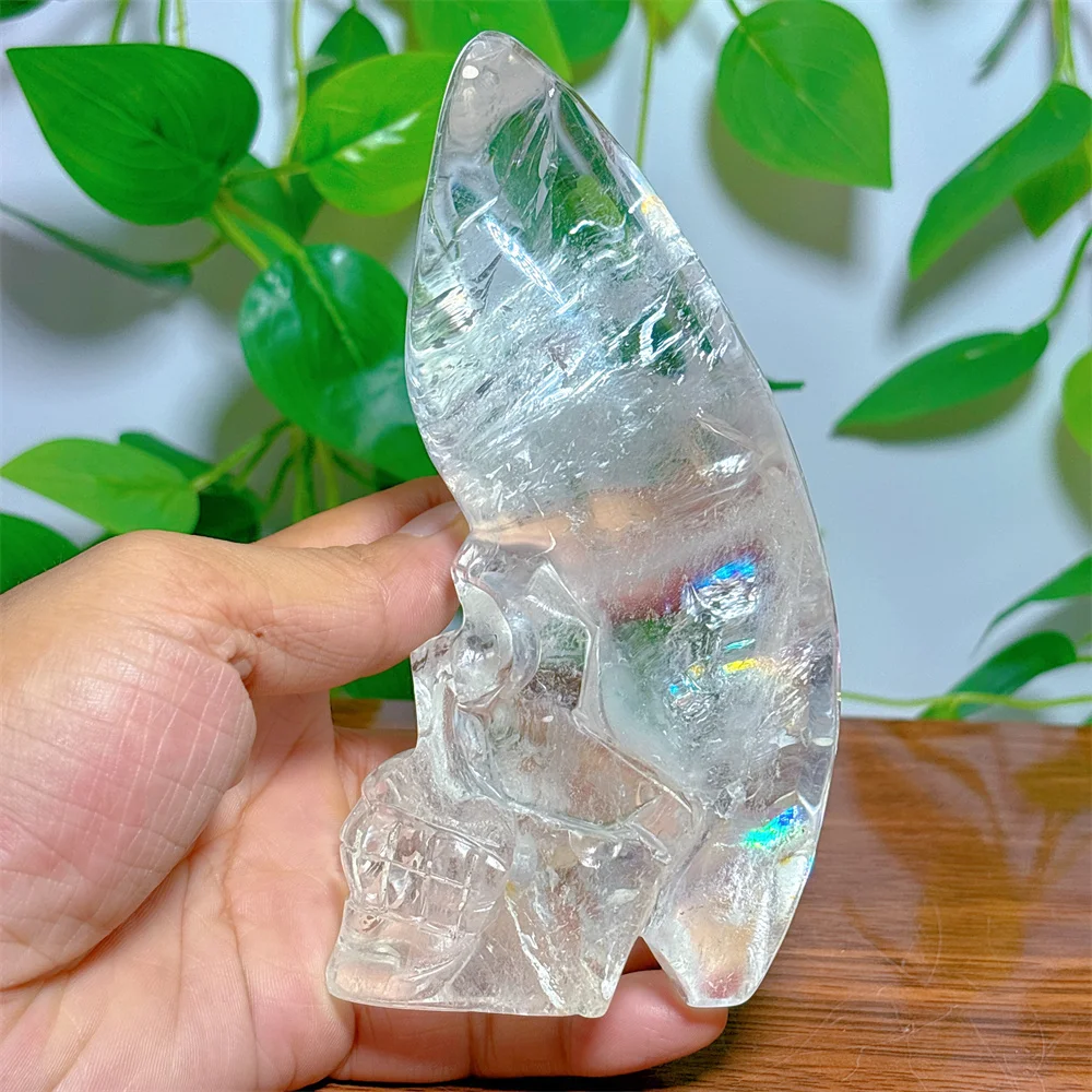 

Clear Quartz Skull Crystal Natural Stone Quartz Stone Minerals Halloween Decoration Craft Energy Healing Spiritual Crystals