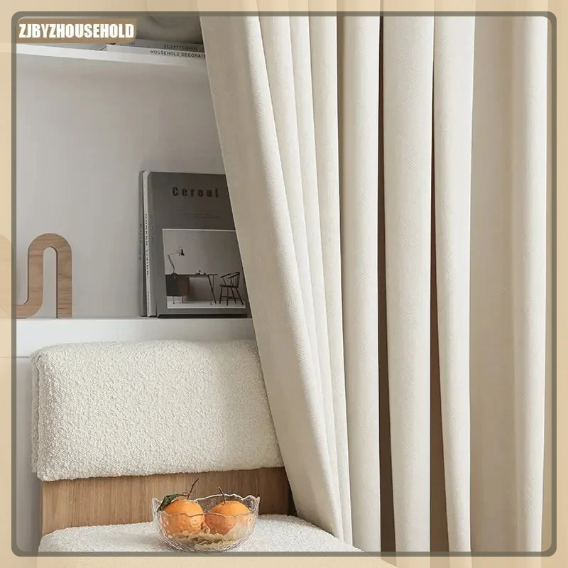 

Milk Brown Cream White Luxury Velvet Premium French Japanese Flannel Curtains for Living Dining Room Bedroom Windows Door Retro