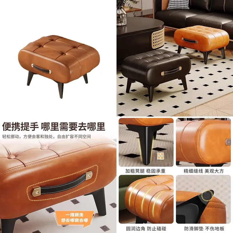 Modern Entryway Shoe Bench Soft Upholstered Ottoman Low Coffee Table Minimalist Living Room Sofa Footrest Stool