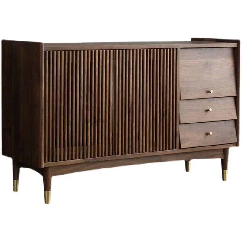 

Nordic black walnut side cabinet, modern simple multi-functional cupboard, whole house tea cabinet