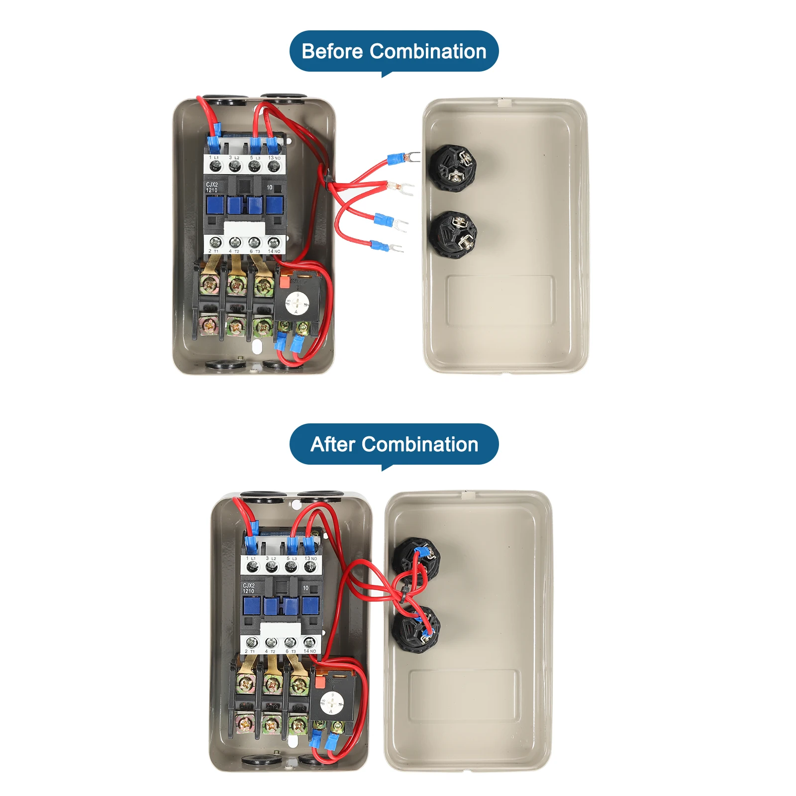 Imagem -05 - Uxcell-arranque Magnético do Motor Elétrico Interruptor Magnético de Fases ou Monofásico Qcx512 220v 240v 2.2kw 3hp 4kw 5hp