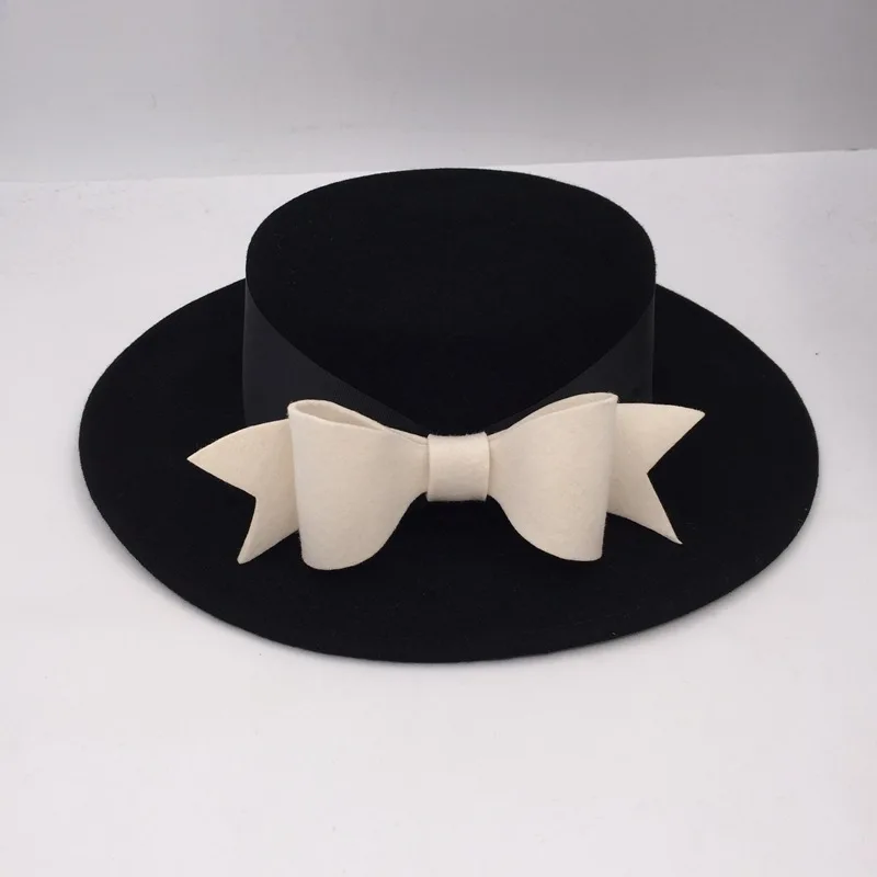 Winter Luxury Black White Wool Fedora Hats For Women Fashion Formal Wedding Decorate Men Church Cap Panama Felt Jazz Hats