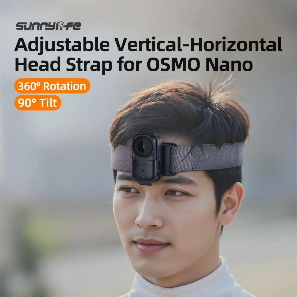 Vertical/Horizontal Headband Elastic Adjustable Retention Strap Lightweight Rotatable Head Fixed strap for DJI Osmo Nano
