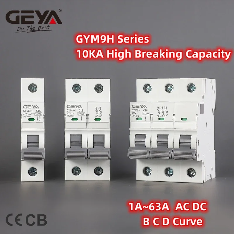 GEYA GYM9H 2 poli 10KA ad alta capacità di interruzione MCB Din Rail Mini interruttore 6A-63A AC tipo produttore diretto in fabbrica