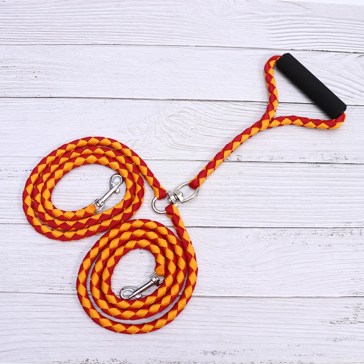 

1pc Pet Dog Training Leash Durable Woven Braid Rope Double-Headed Quick Release Outdoor Lead Comfortable Hand Grip 145X15X3Cm
