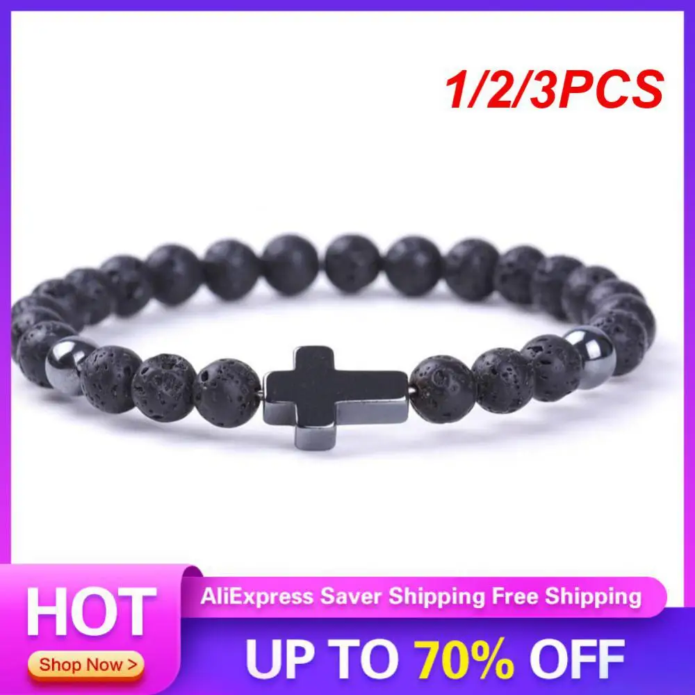 1/2/3PCS Cross Bracelet Exudes Retro Charm Multifunction Unique Cross Bracelet For Men Black Magnet Jewelry Popular Accessories