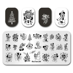 Nail Art Stamping MouTeen-244 Disney Christmas Mickey Winter Snow Nail Stamping Plates Manicure Set For Nail Art Stamper
