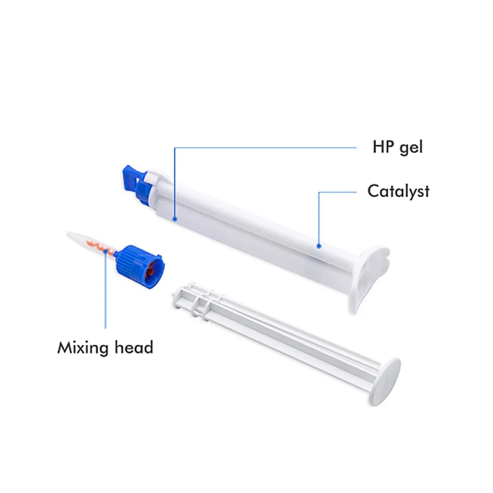 Dental Bleaching Gel Tooth Whitener Dual Barrel Syringe Teeth Whitening Gel 35%hydrogen Peroxide 2.5ml/5ml