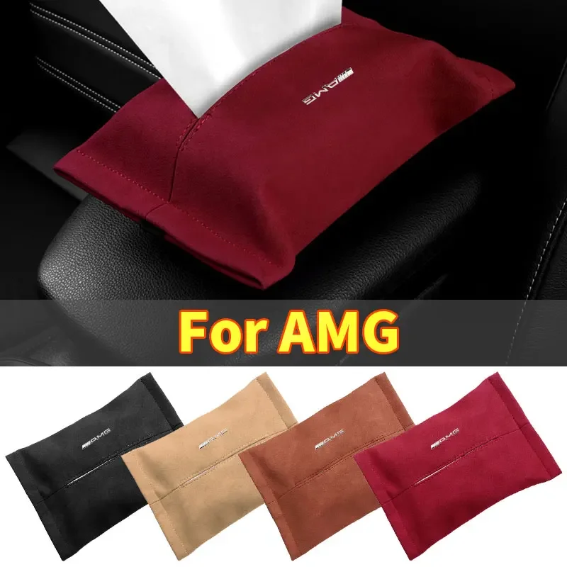 Scatola di fazzoletti per auto in pelle Visiera parasole Sedile posteriore Borsa appesa Accessori per Mercedes Benz Classe B/C/E/S AMG C200L GLC GLE CLA W211