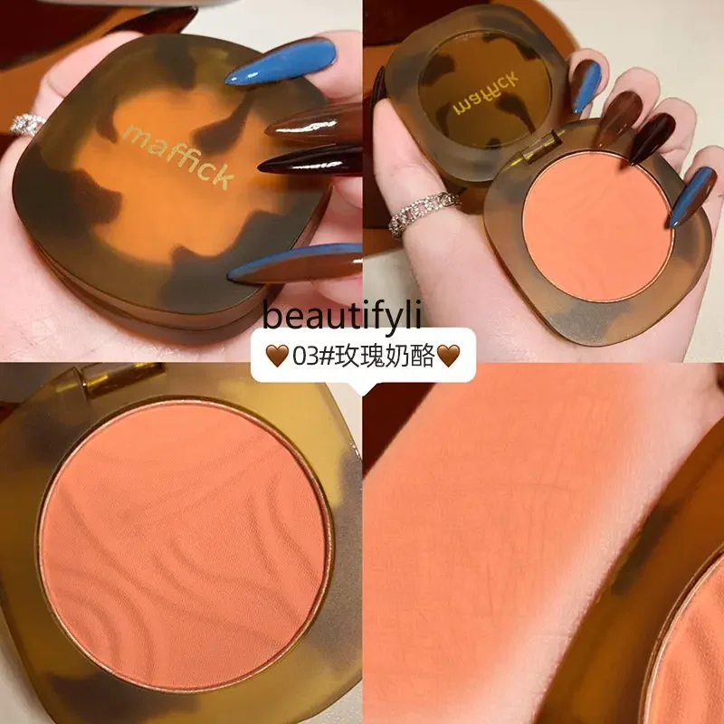 zq Glass Amber Blush Plate Nude Makeup Natural Long-Lasting Female Vitality Orange Blush Beginner