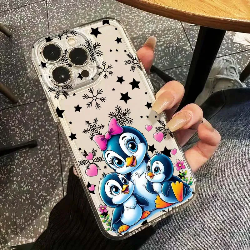 Cartoon Cute Animals For Apple iPhone 17 16e 16 15 14 13 12 11 Pro Max Plus Mini TPU Soft Transparent Phone Case