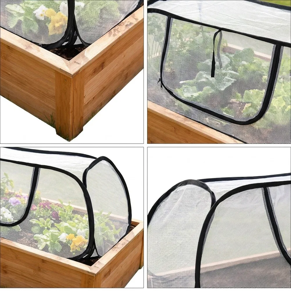 Foldable Mesh Plant Cover Green White Sun Shade Net For Raised Garden Bed Vegetable Protection Against Birds Insects Animals