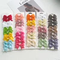 10 unids/tarjeta cinta de grogrén lazos pinzas para el cabello para niñas pequeñas lazos de cola horquillas accesorios para el cabello para niños