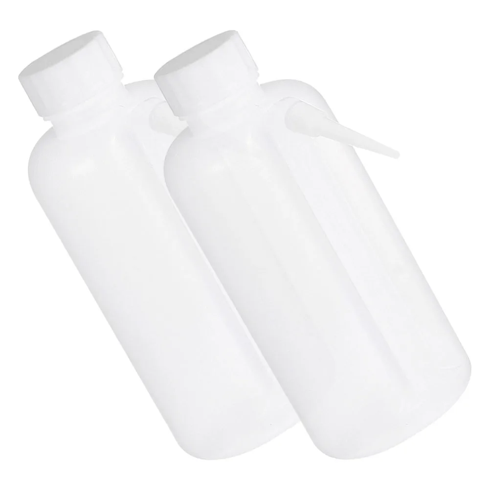 

2Pcs Wide Mouth Plastic Wash Bottles Squeeze Type Portable Durable Lightweight for Laboratory Tattoo Body Art Plant Watering