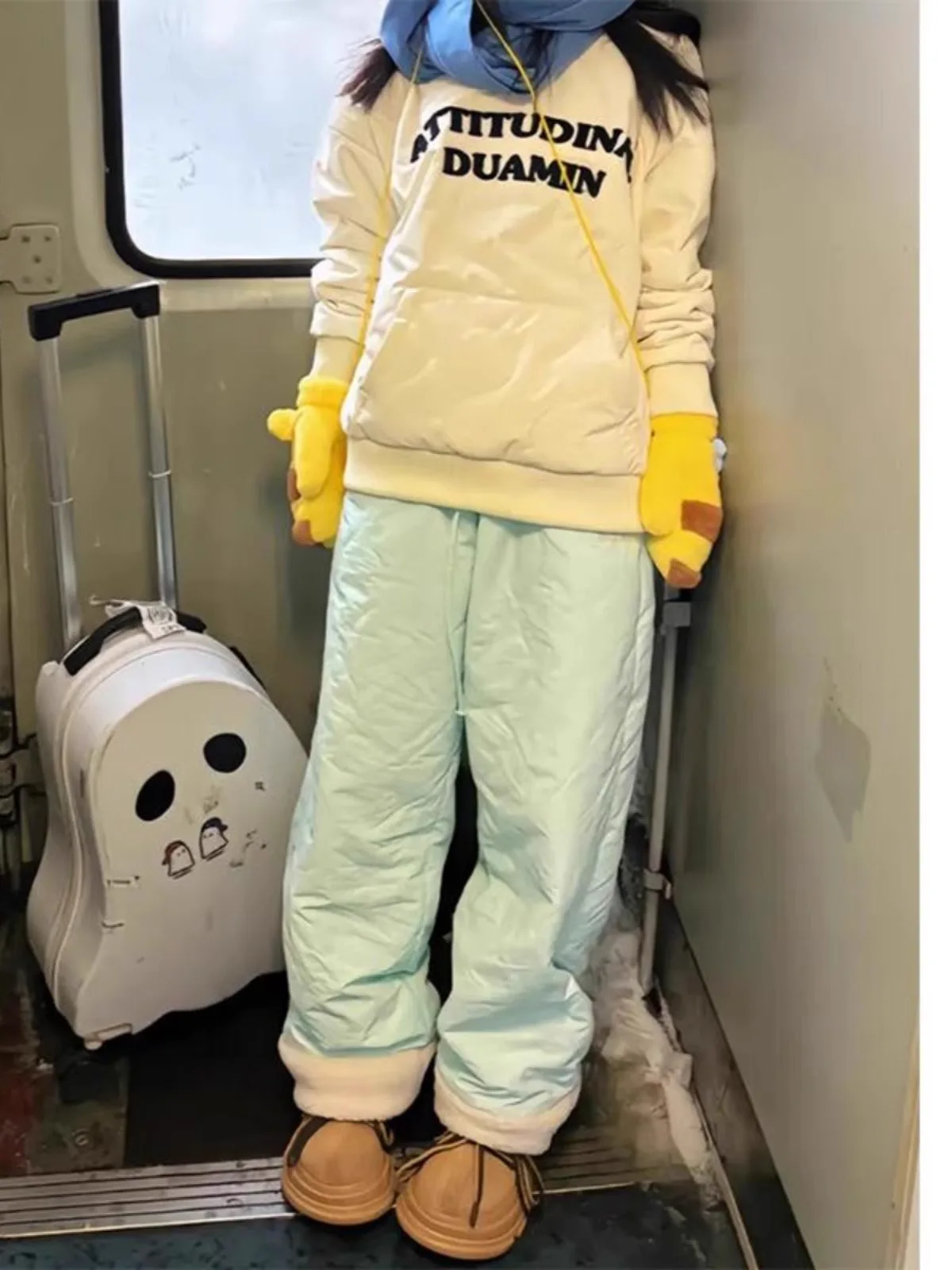 

Теплые мужские хлопковые брюки с широкими штанинами на флисовой подкладке, розовые, из полиэфирного волокна, прямого кроя, длинные, модные зимние повседневные брюки