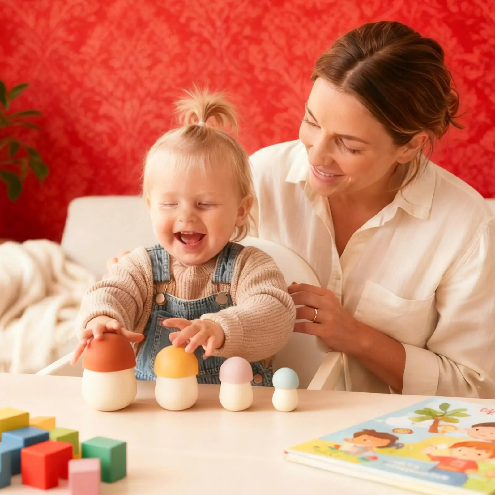 Jouet à empiler champignon en Silicone, jouets éducatifs, reconnaissance de la forme, poupée empilable pour la maison, les voyages, l'école à domicile, salle de jeux