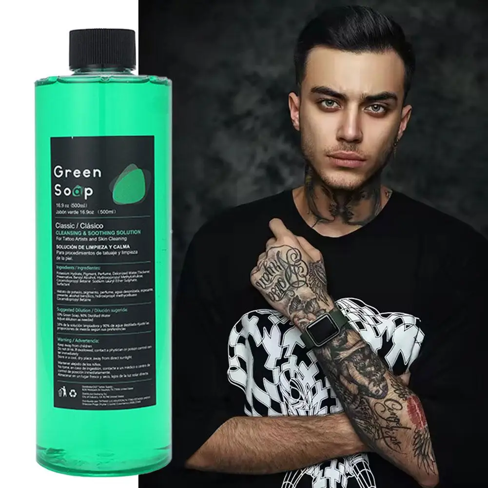 50/500ML Tattoo Green Soap High Concentration Original Liquid Cleaning Liquid Foam Rich with Foaming Bottle 200ml for Clean Skin view 2