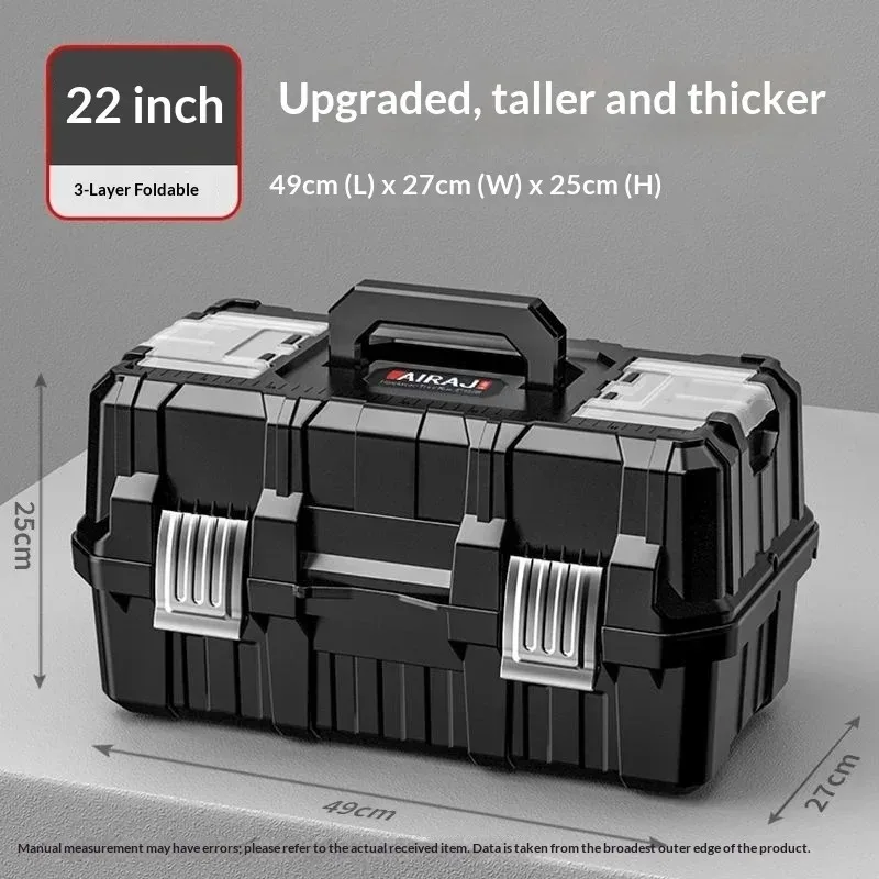 Car Home Electrician Hardware Organizer Storage Box Foldable 3 Tier Heavy Duty Toolbox Portable Multipurpose Tool Chest