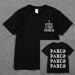 Camiseta de manga corta con estampado de Kanye West Pablo para hombre, Camiseta deportiva de Hip Hop, Club Social, rapero