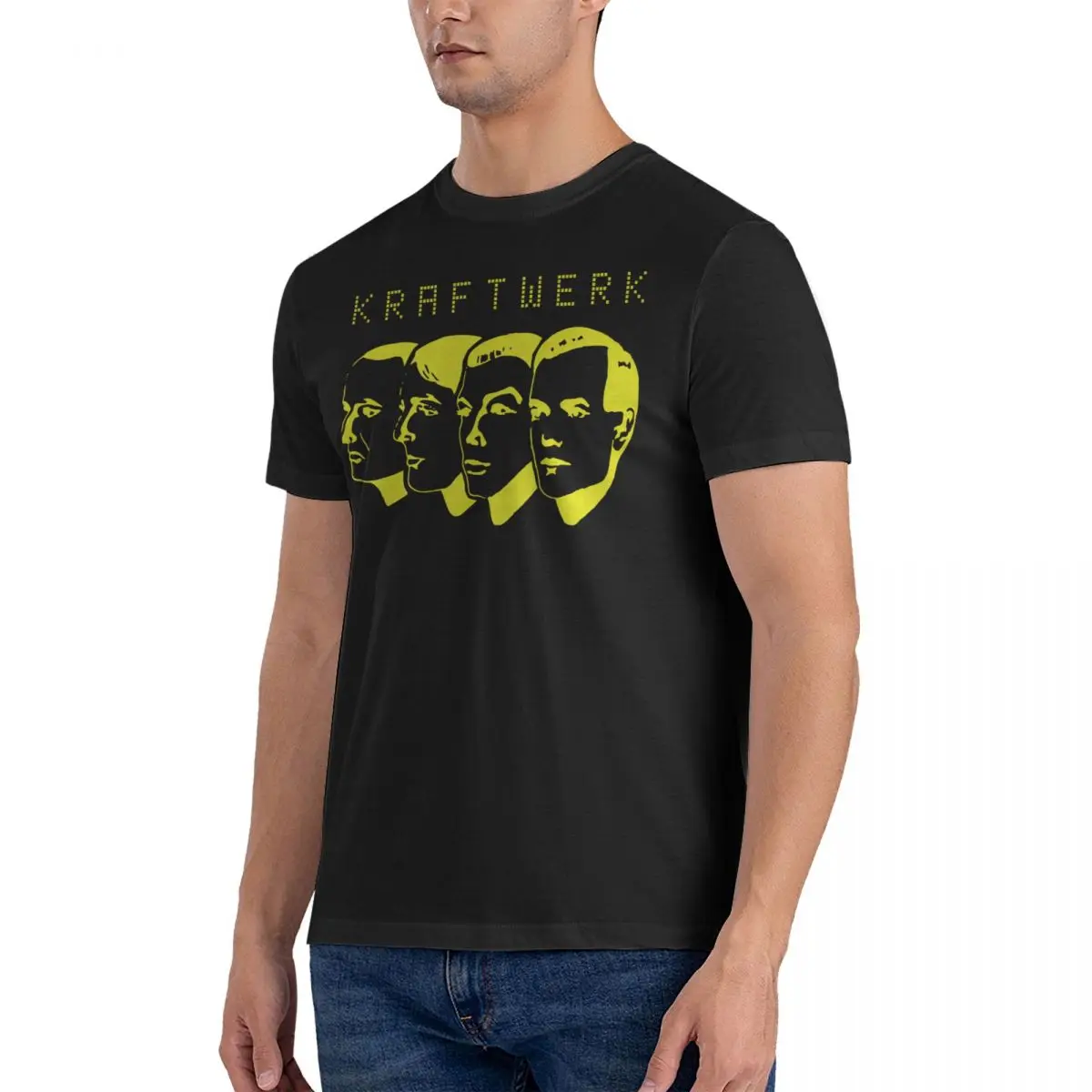 Men T-Shirt Influential Singers Novelty 100% Cotton Tee Shirt Short Sleeve Kraftwerk T Shirt O Neck Clothes New Arrival