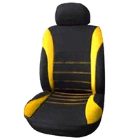 Front Car Seat Covers Front Airbag Ready Sport Bucket Seat Cover, 2-Piece Set Automobiles Seat Covers (Black + Yellow)