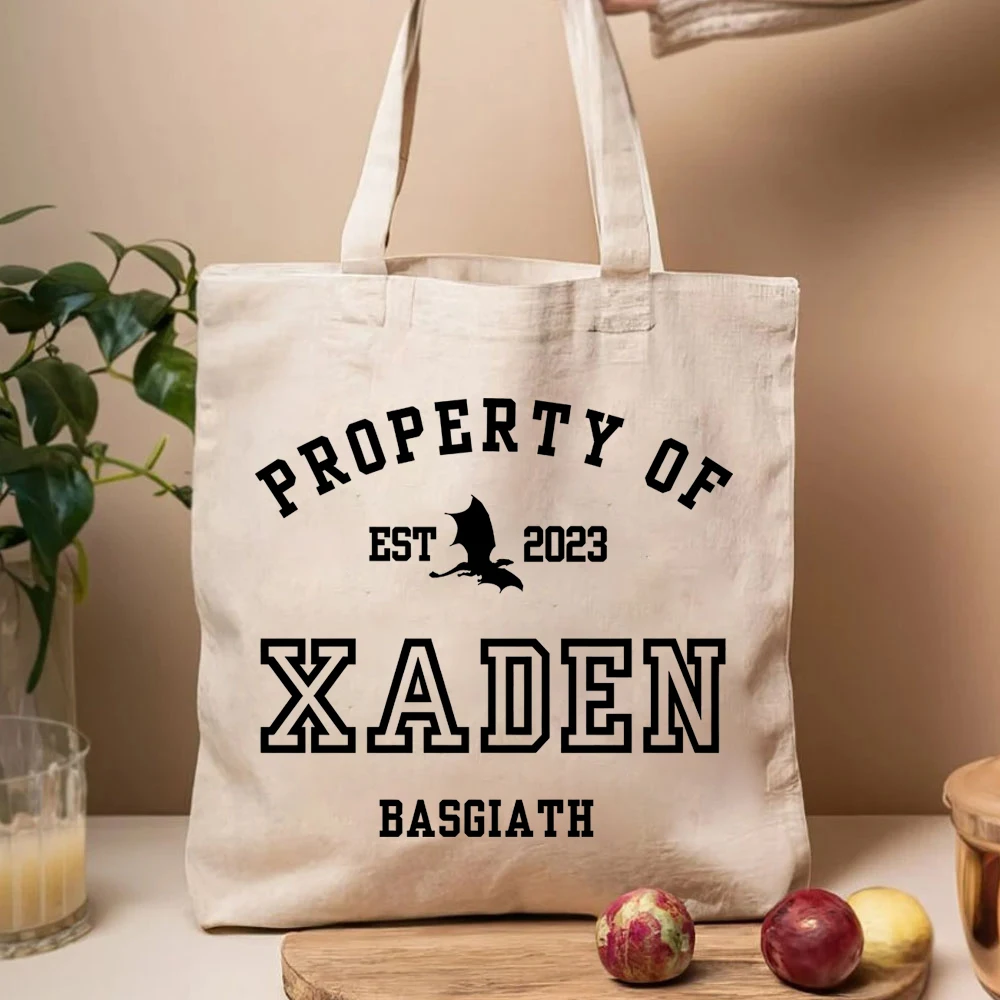 Fourth Wing Bookish Tote Bags RidersDragon Merch Classic Basgiath War College Ladies Shopping HandBags My Fantasy Era Tote bag