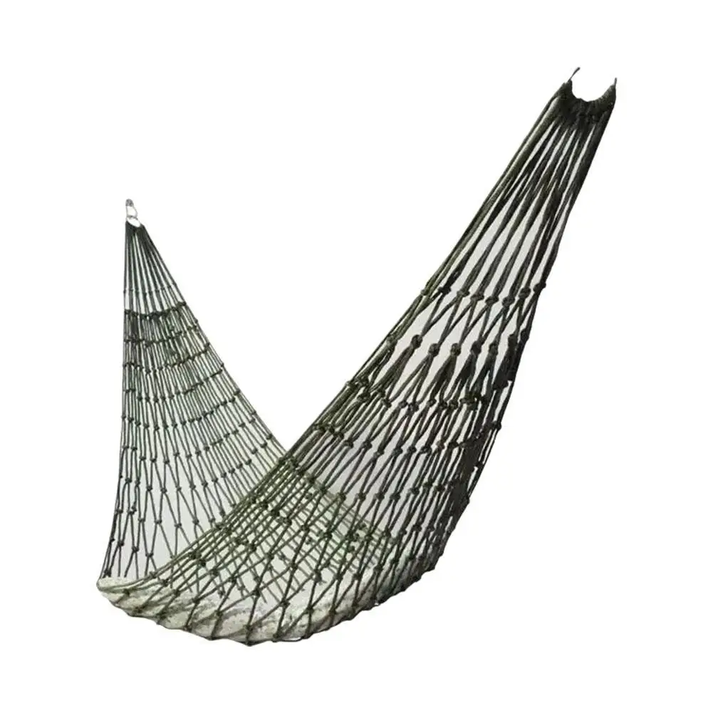 Nylon Rope Meshy Hammock for Outdoor Sleeping Net Bed with Rope Portable Camping Garden Beach Yard Travel Swing Hanging Bed