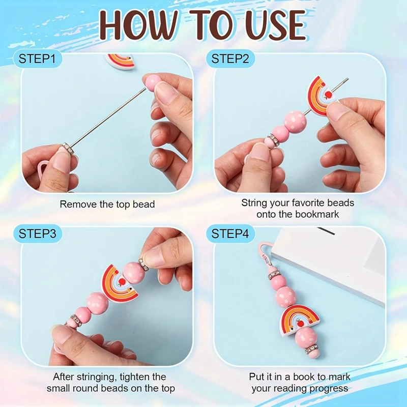 156 Pcs Beadable Bookmarks Back To School Supplies Bookmarks DIY Beaded Bookmark For Student Teacher Book