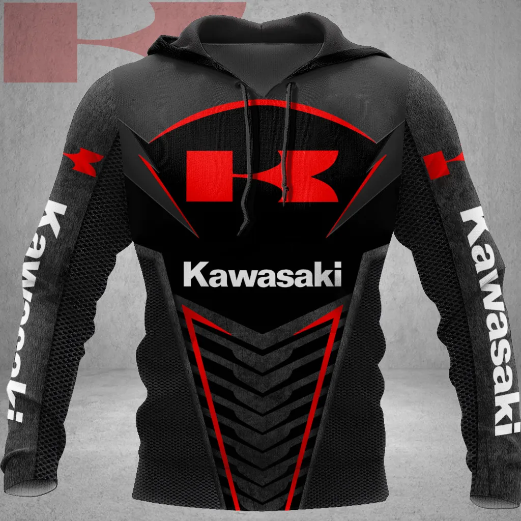 Kawasaki Sweatshirt Kind Herren Kleidung Unisex Übergroßer Hoodie Motorrad Uniform Street Racing Anzug Extremsport Herren 7XL