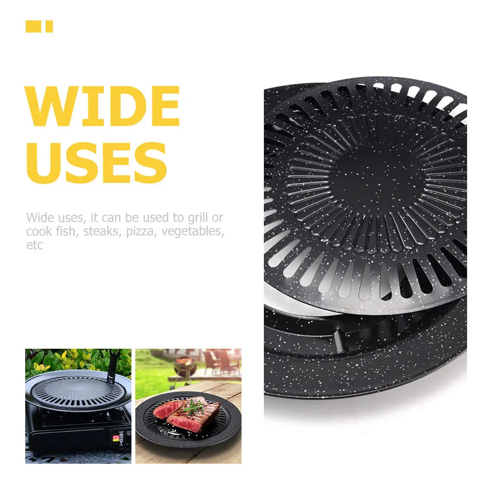 

Outdoor Nonstick Iron Grill Pan Double-Layer Bbq Pan for Home Camping Barbecue Steak Meat Vegetable Grilling Plate