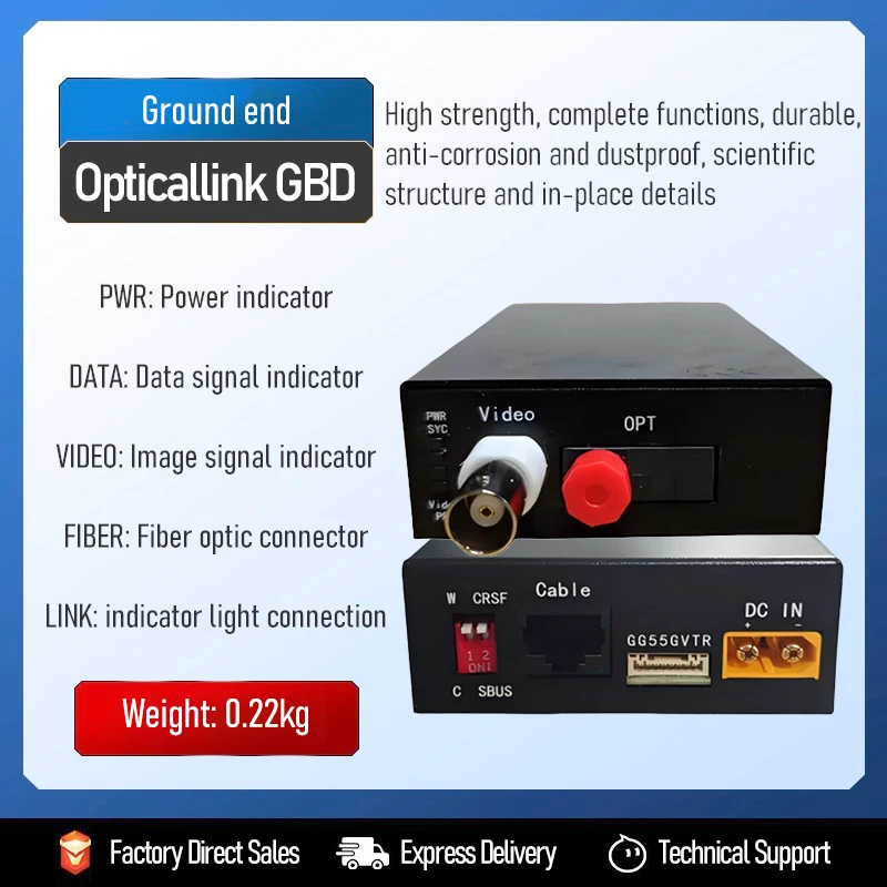 Sistema de relé de vídeo de fibra óptica fpv, 3km, anti-interferência, latência zero, imagem com fio, módulo de transmissão de dados para drones rc