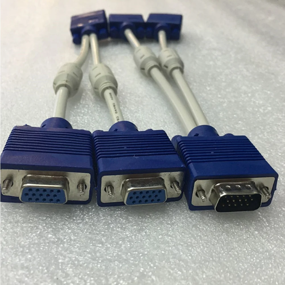

2 PCS Television VGA Video Cable Adapter Dual Monitor Copper Cords for Monitors