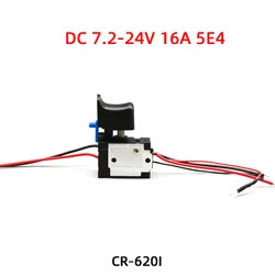 Taladro eléctrico a prueba de polvo, Control de velocidad, botón pulsador, interruptor de gatillo, CC 7,2-24V, interruptor de Taladro Inalámbrico